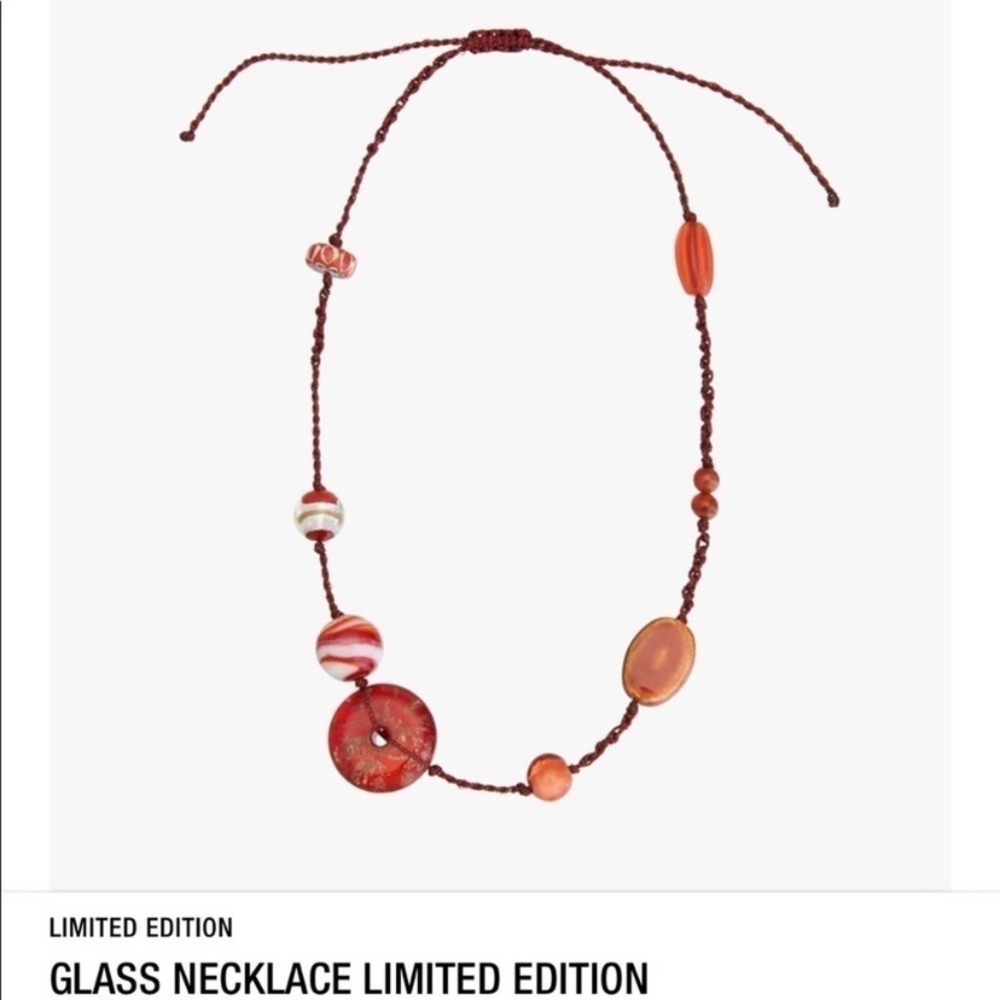 Zara Red and Orange Glass Necklace